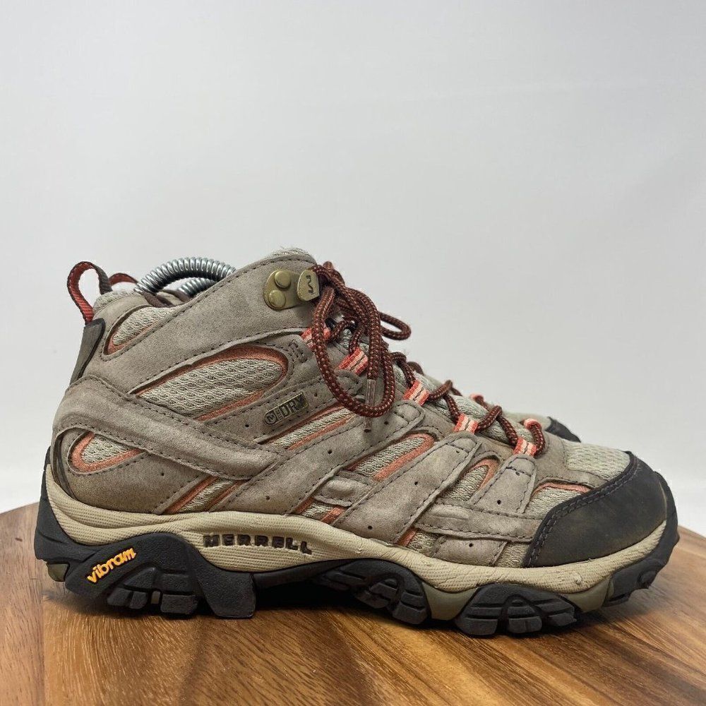 Merrell Moab 2 Mid Wp Womens Brown Waterproof Hiking Boots Size 7.5 J06058